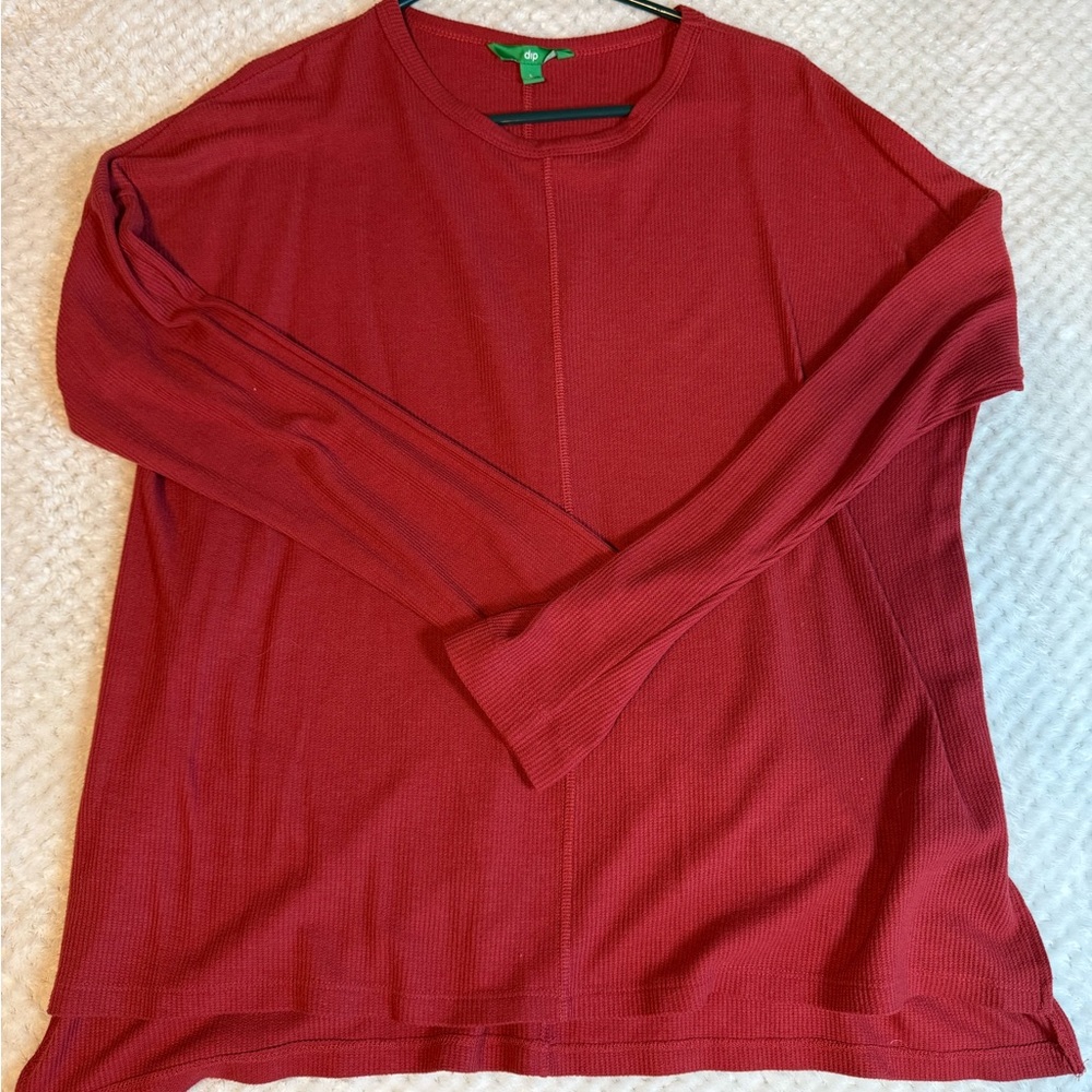 Woman’s Long Sleeve Waffle Knit Top